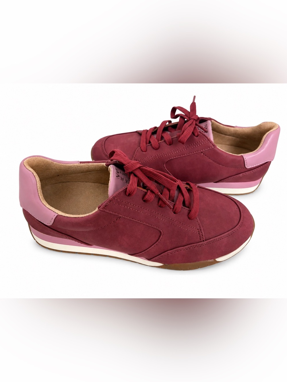 Naturalizer Patricia Red Wine Multi Lace-Up Sneakers Women’s 8M NEW $110
